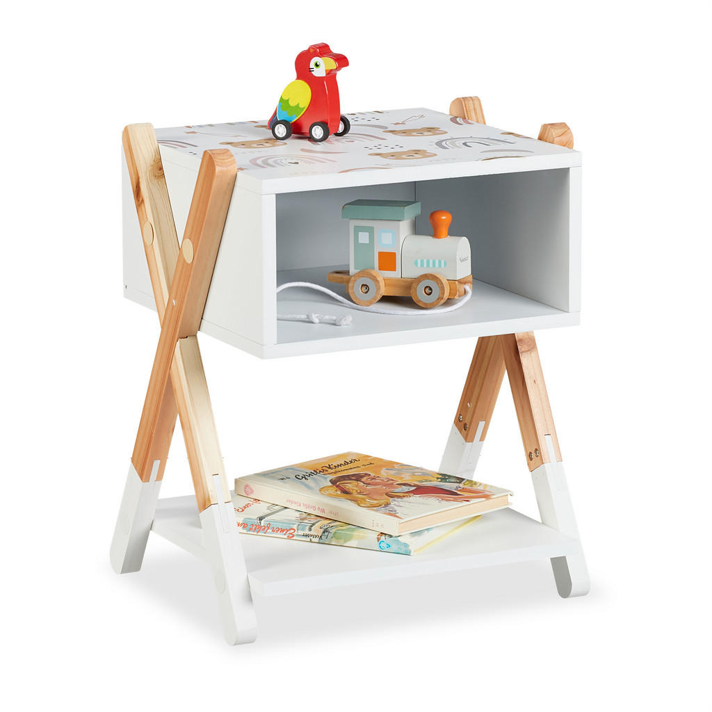 Relaxdays KINDER-NACHTTISCH Mehrfarbig