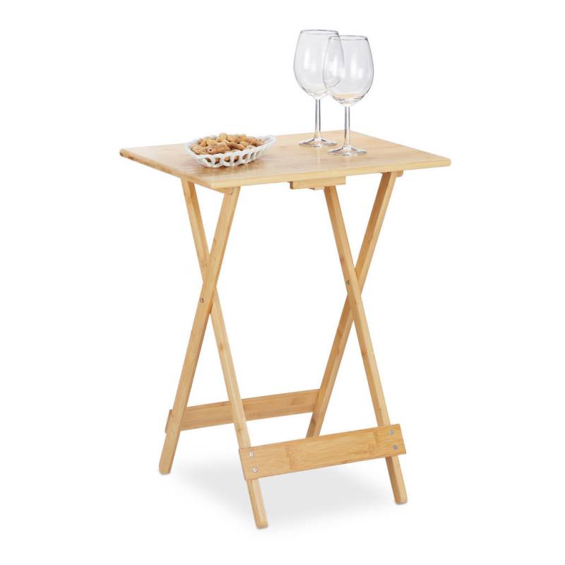 Relaxdays KLAPPTISCH Hellbraun