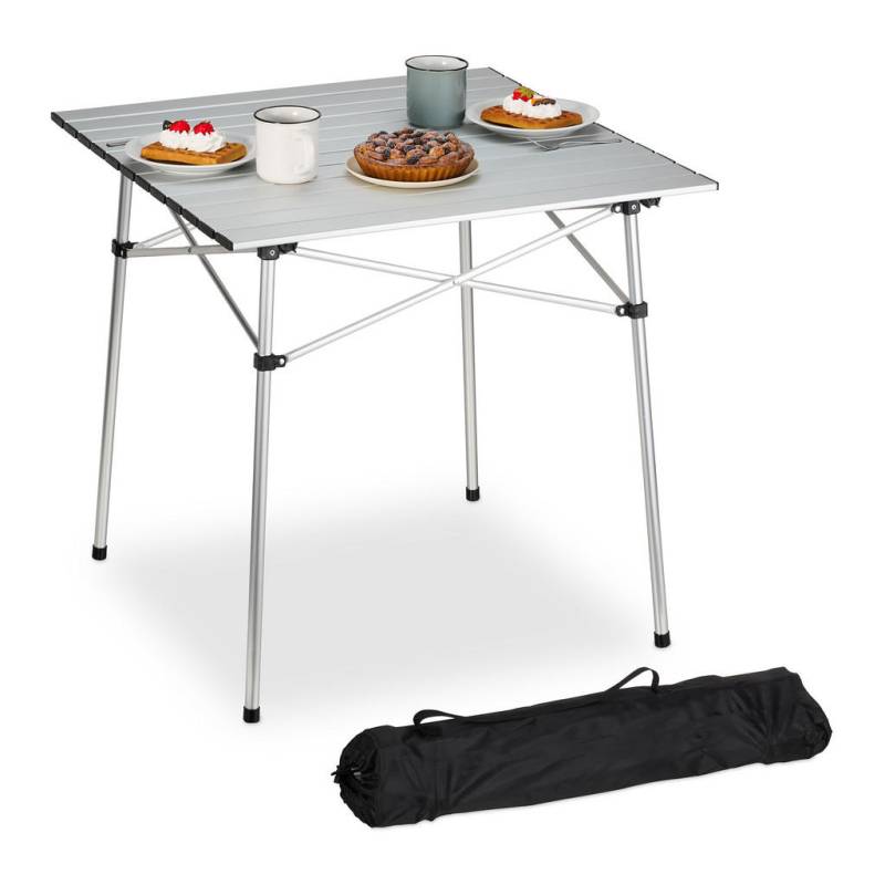 Relaxdays KLAPPTISCH Silber
