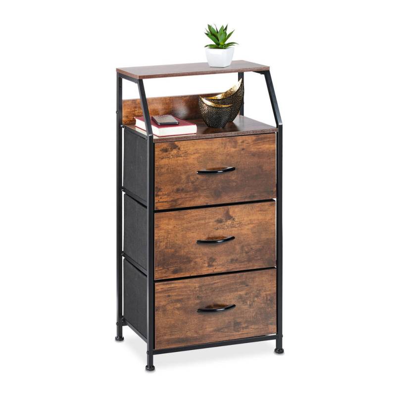 Relaxdays KOMMODE Dunkelbraun