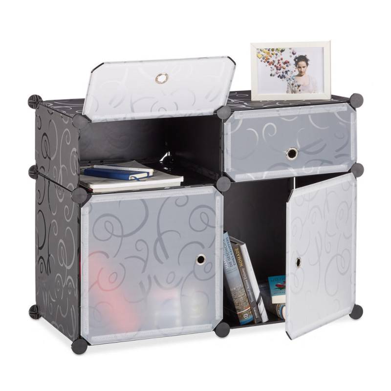 Relaxdays REGALSYSTEM Schwarz