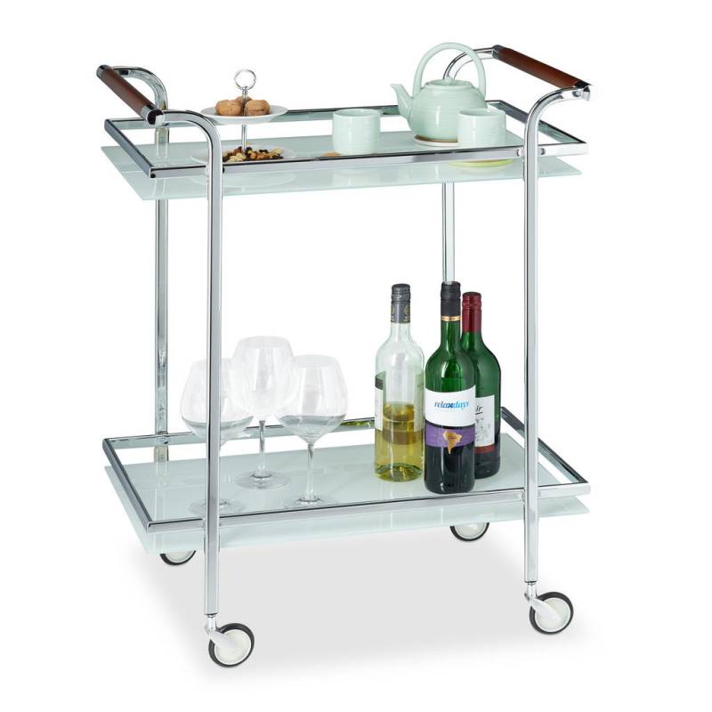 Relaxdays SERVIERWAGEN Silber