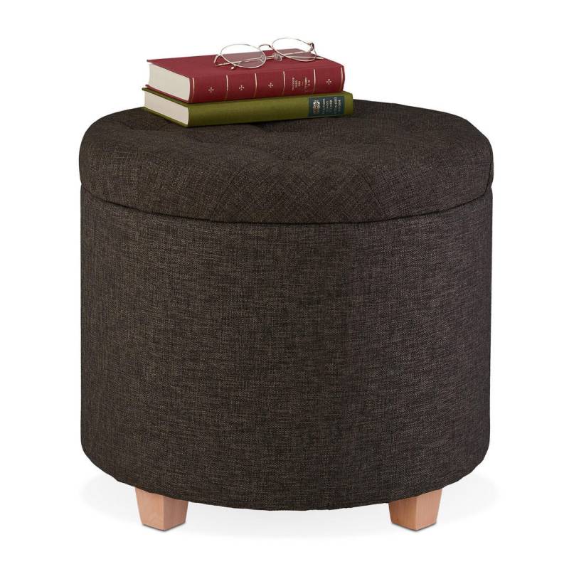 Relaxdays SITZHOCKER Braun