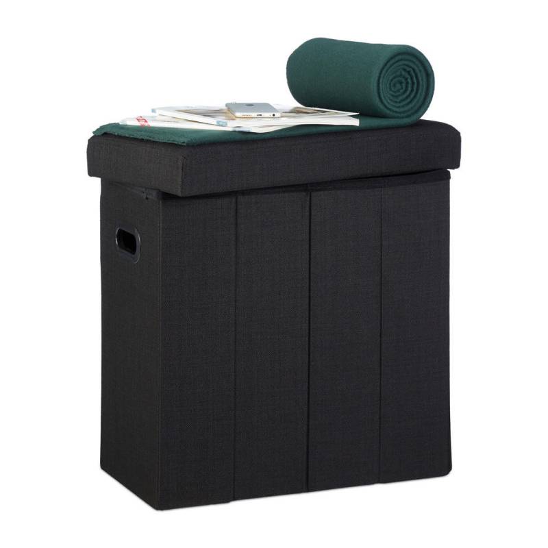 Relaxdays SITZHOCKER Schwarz