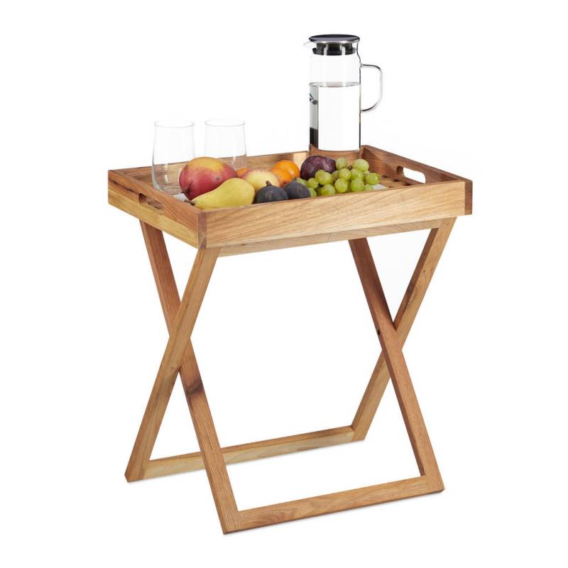 Relaxdays TABLETTTISCH Hellbraun
