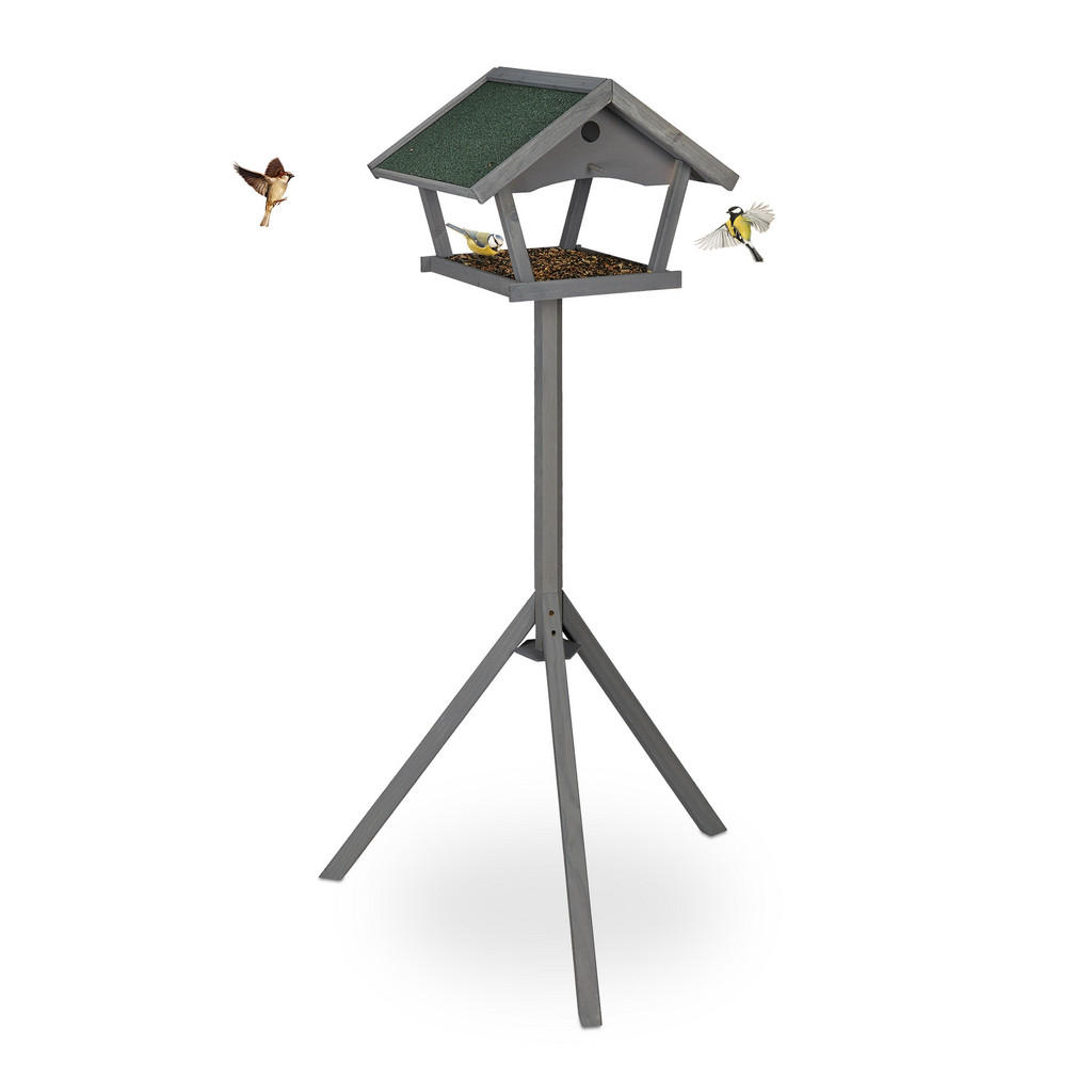 Relaxdays VOGELFUTTERHAUS Grau Relaxdays VOGELFUTTERHAUS Grau