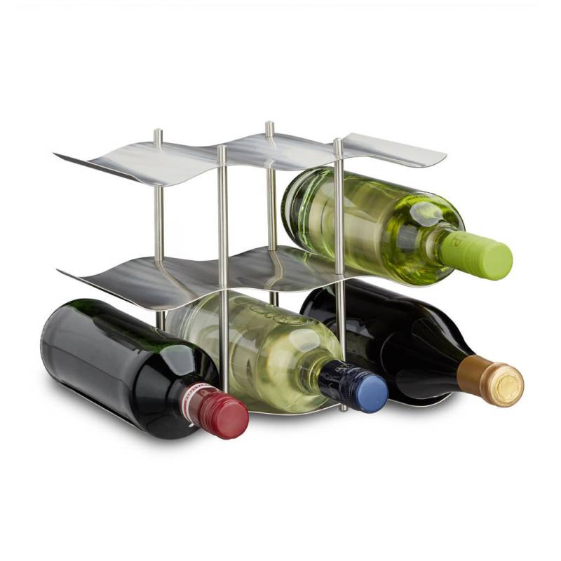 Relaxdays WEINREGAL Silber