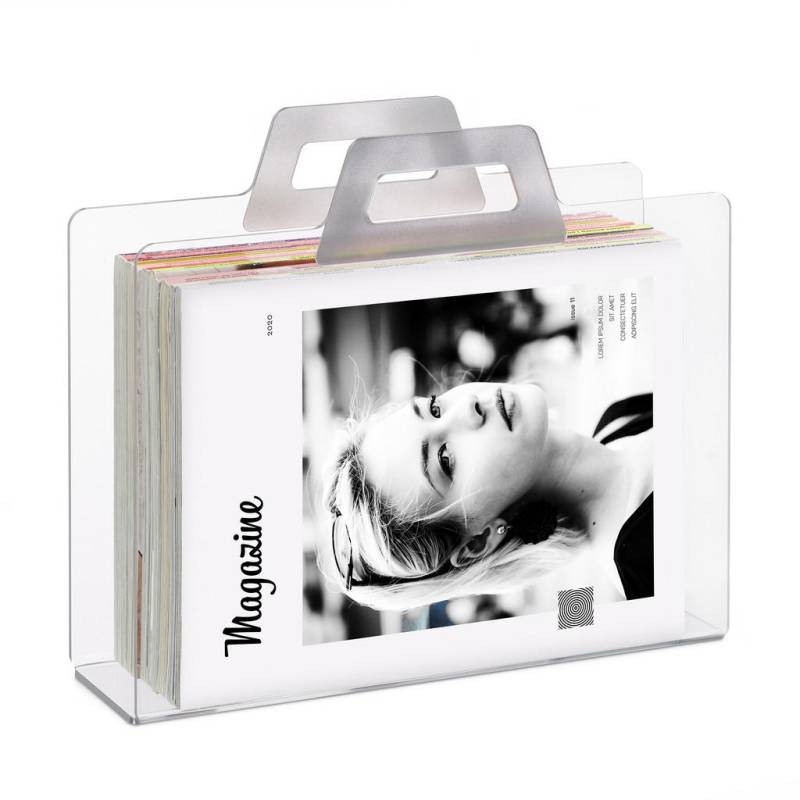 Relaxdays ZEITUNGSSTÄNDER Transparent