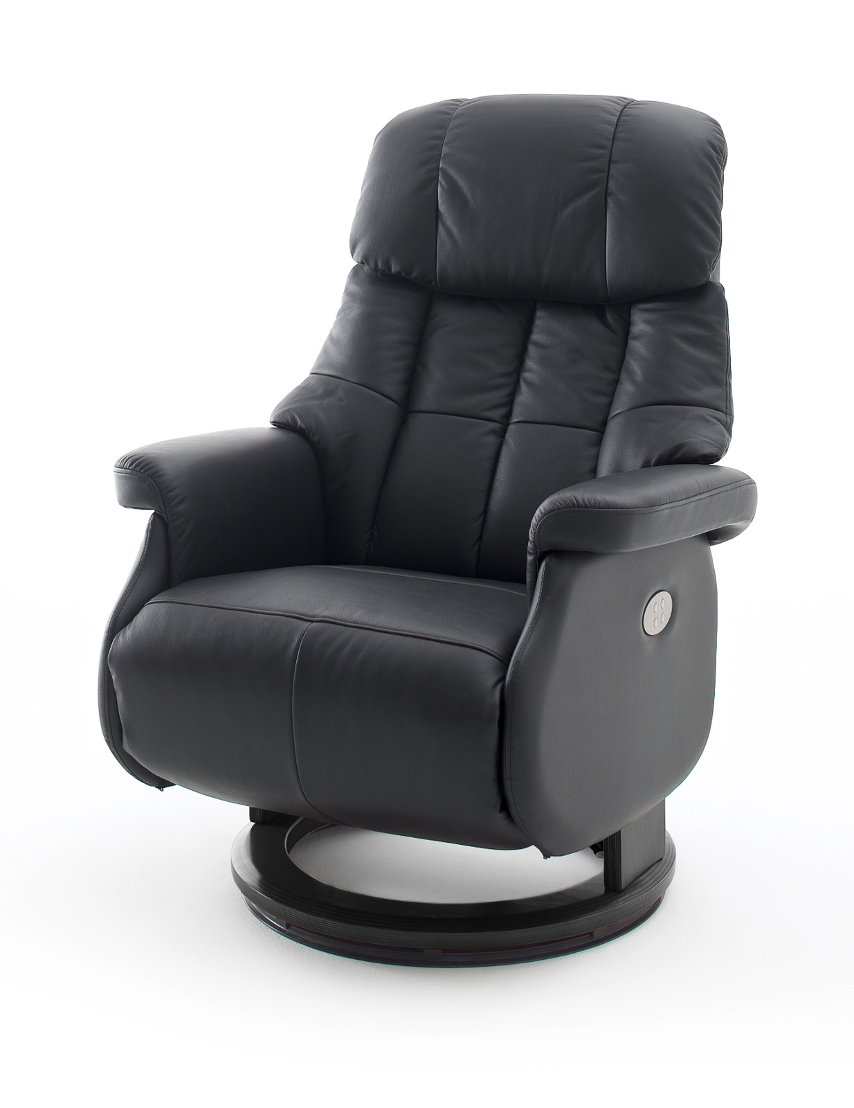 Relaxsessel Calgary XL in schwarz Leder elektrisch verstellbar Funktionssessel bis 150 kg Fernsehsessel 82 x 111 cm