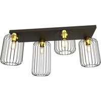 Retro Deckenleuchte Metall 70 cm in Schwarz Gold E27 Retro Deckenleuchte Metall 70 cm in Schwarz Gold E27 von Emibig