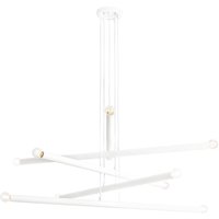 Retro Pendelleuchte Metall E14 100 cm länglich in Weiß von ALDEX