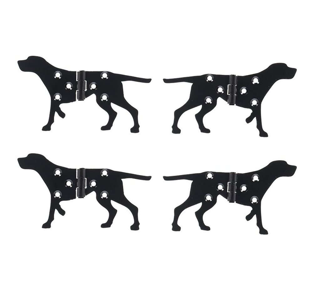 Rivanto Möbelbeschlag (Set, 2 St), Scharnier 2er Set Hund aus Eisen 12,0 x 6,5 cm von Rivanto