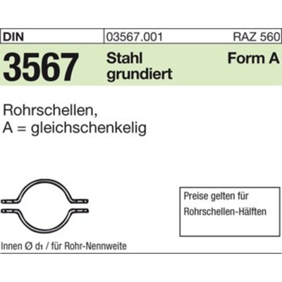 Rohrschellen-Hälften DIN 3567 Stahl grundiert ø49mm NW 40 Rohrschellen-Hälften DIN 3567 Stahl grundiert ø49mm NW 40 von Nobrand