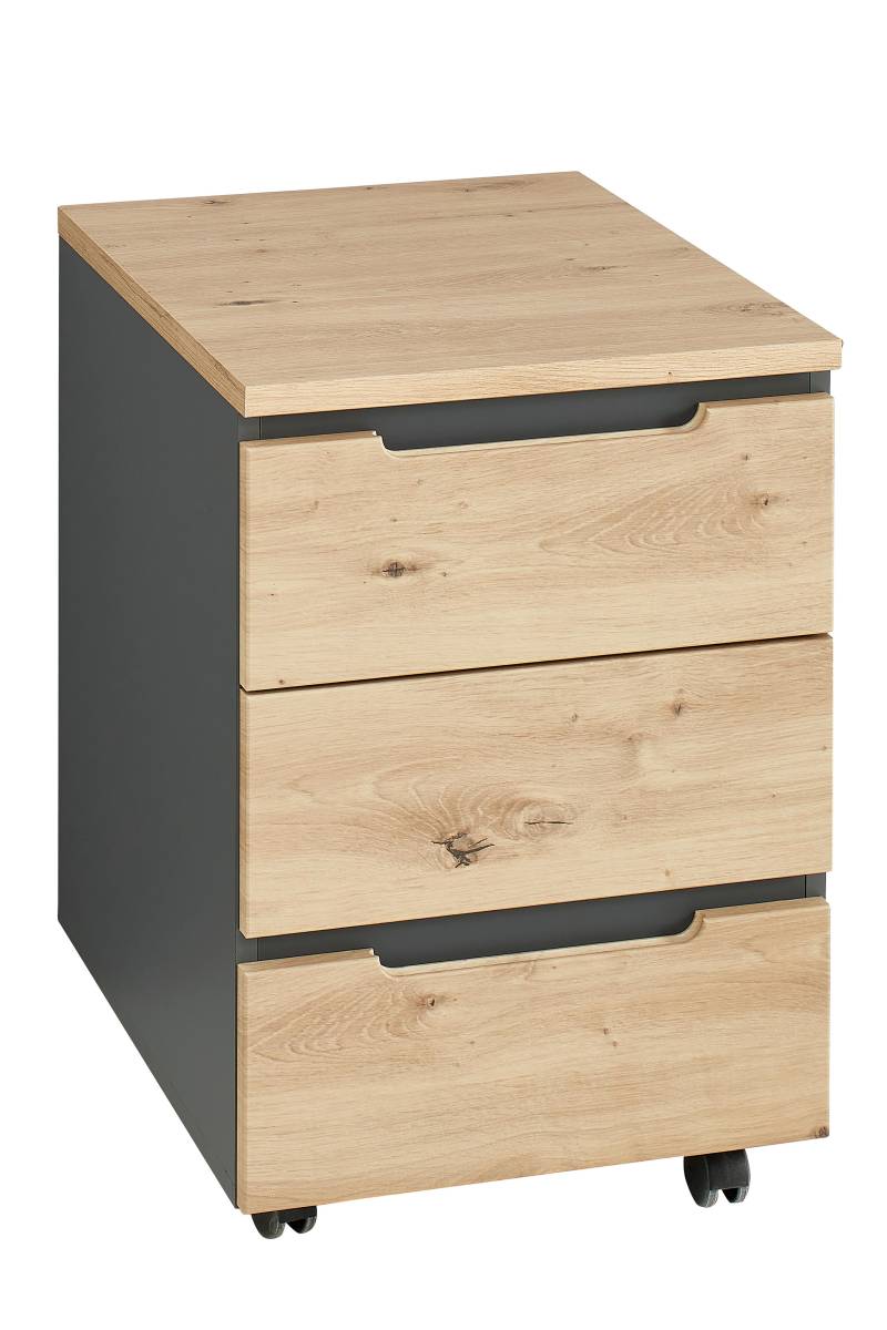 Rollcontainer Memphis in Eiche Artisan/Graphitfarben Rollcontainer Memphis in Eiche Artisan/Graphitfarben