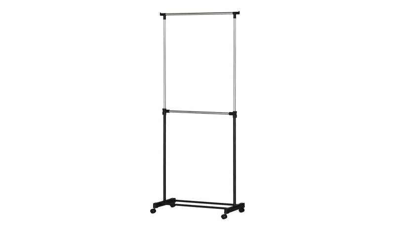 Rollgarderobe   ¦ schwarz ¦ Metallrohr,Kunststoff ¦ Maße (cm): B: 78,5 H: 200 T: 41.5 Garderoben & Kleiderstangen > Garderobenständer - Möbel Kraft