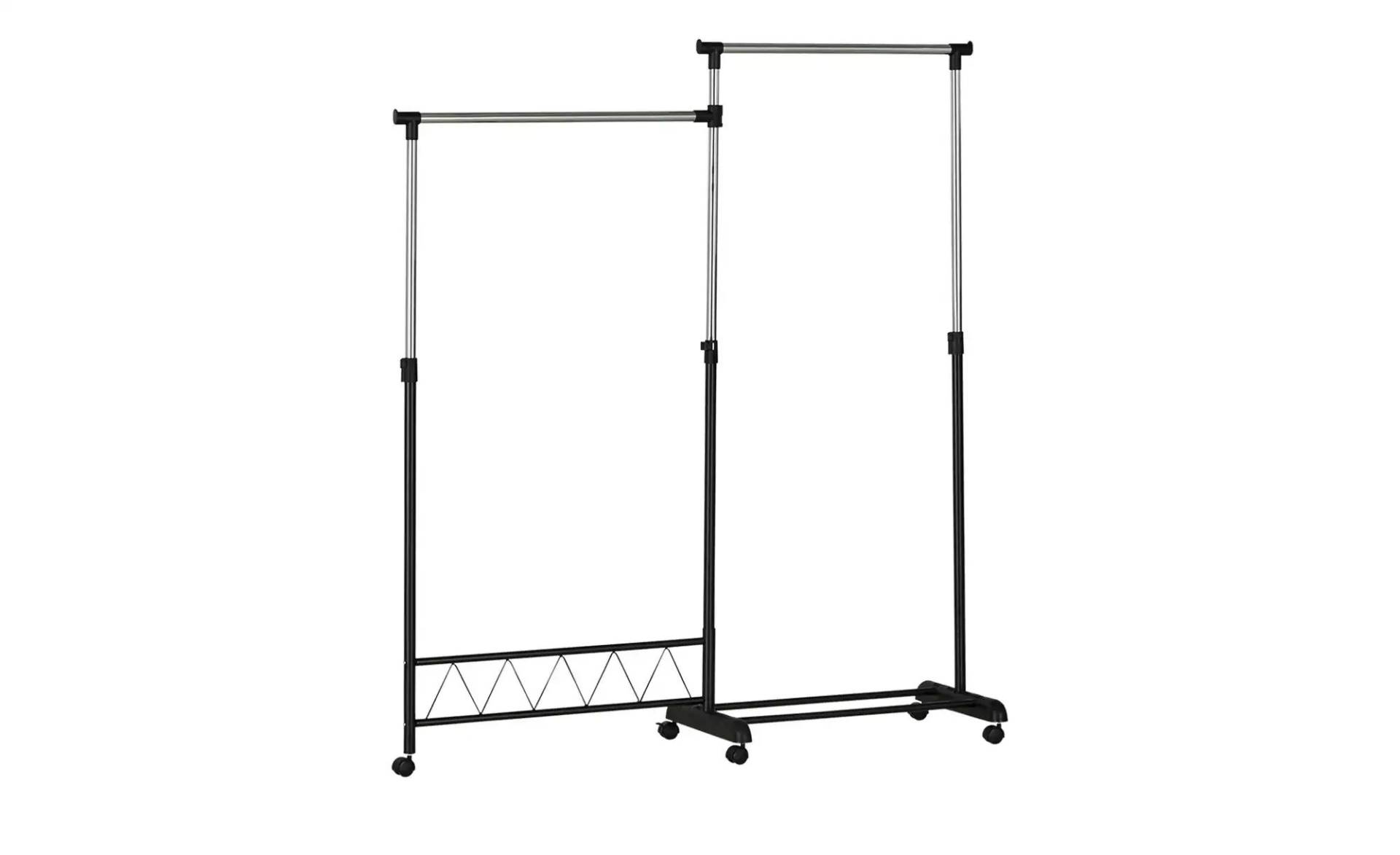 Rollgarderobe   ¦ schwarz ¦ Metallrohr,Kunststoff ¦ Maße (cm): B: 80 H: 110 T: 44.0 Garderoben & Kleiderstangen > Garderobenständer - Möbel Kraft