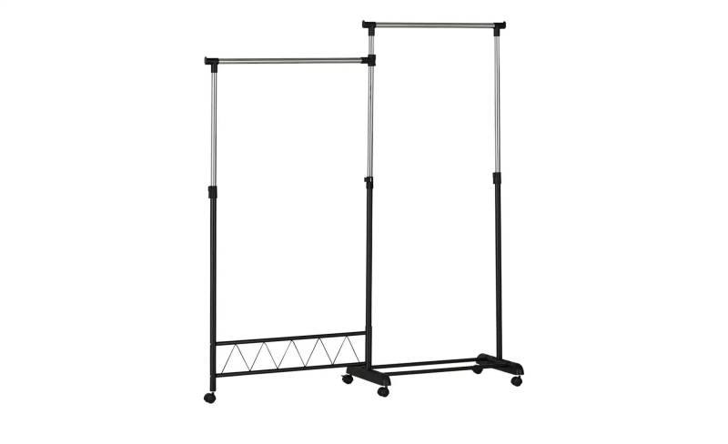 Rollgarderobe   ¦ schwarz ¦ Metallrohr,Kunststoff ¦ Maße (cm): B: 80 H: 110 T: 44.0 Garderoben & Kleiderstangen > Garderobenständer - Möbel Kraft