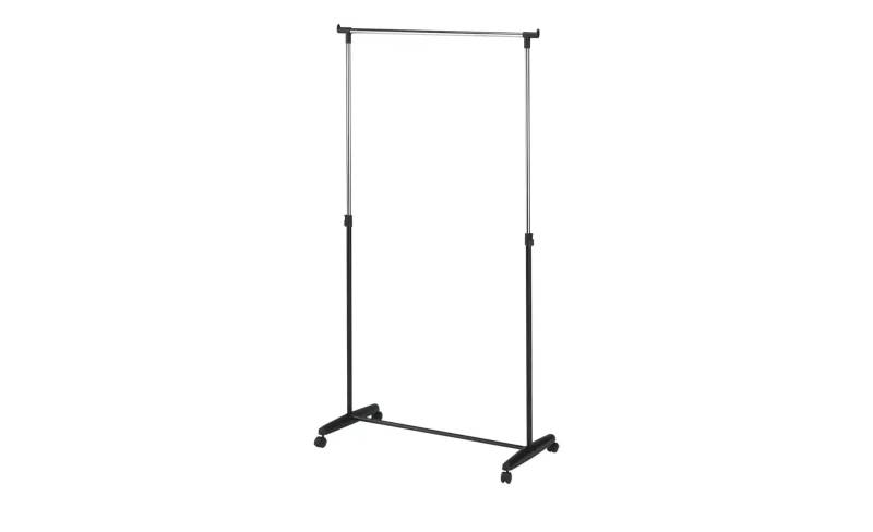 Rollgarderobe   ¦ schwarz ¦ Metallrohr,Kunststoff ¦ Maße (cm): B: 90 H: 160 T: 42.0 Garderoben & Kleiderstangen > Garderobenständer - Möbel Kraft