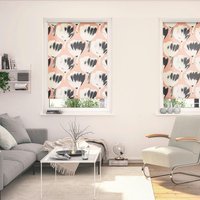 Rollo Flowers on Salmon rot B/L: ca. 90x150 cm von LICHTBLICK