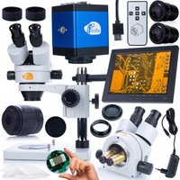 Rosfix Mercury Pro MSMP-T-PS1 Mikroskopset + Draco Blue PRO KMDBP-HDMI-VGA Kamera + 196mm Displayhalter + 8' Display