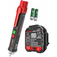 Rotations- und berührungsloser Wechselspannungsprüfer mit erweiterter RCD-Steckdose und LCD-Spannungsanzeige mit Hintergrundbeleuchtung (1 Stift- und Rotations- und berührungsloser Wechselspannungsprüfer mit erweiterter RCD-Steckdose und LCD-Spannungsanzeige mit Hintergrundbeleuchtung (1 Stift- und