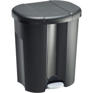 Rotho Mülleimer Trennsystem TRIO, 40 Liter, Mülleimer mit drei Inneneimern und Klappdeckel, Farbe: schwarz