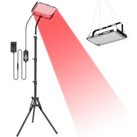 Rotlichtlampe mit Ständer, Infrarotlampe, 660 nm & 850 nm rotes LED-Licht mit Timer, Infrarotlampentherapie für Körper, Rücken, Knie, Beine, 60–180 cm