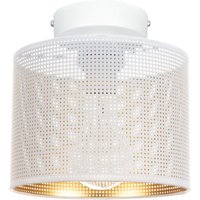 Runde Deckenlampe Metall E27 Ø20 cm in Weiß Gold von Belis
