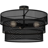 Runde Deckenlampe Metall Schwarz E27 Ø55 cm Industrial von Luminex