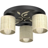 Runde Deckenlampe Rattan Metall Schwarz Ø35 cm blendarm von Luminex