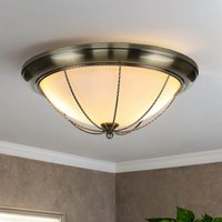 Runde Deckenleuchte E27 SUDAN mit Glasschirm Messing Optik von Easylight