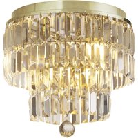 Runde Deckenleuchte IP44 Glas Metall Ø34 cm in Messing von Searchlight