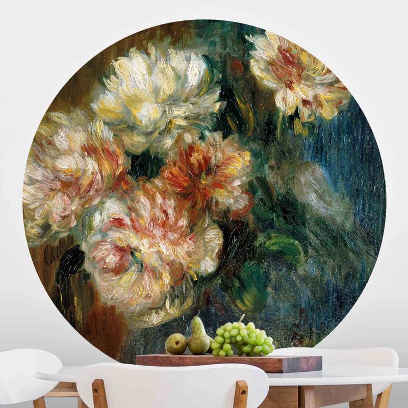 Runde Fototapete selbstklebend Auguste Renoir - Vase Pfingstrosen