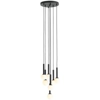 Runde Hängelampe 7-flammig Glas Metall Schwarz blendarm Runde Hängelampe 7-flammig Glas Metall Schwarz blendarm von ALDEX