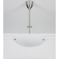 Runde Hängelampe Glas Messing in Nickel G9 inkl. Ø40 cm von Berliner Messingleuchten GmbH
