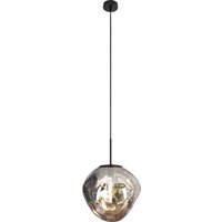 Runde Hängelampe Glas in Silber E27 Ø36 cm Modern von Eco-Light
