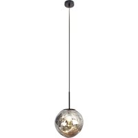 Runde Hängelampe Glasschirm in Silber Ø28 cm stylisch von Eco-Light