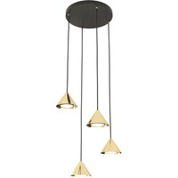 Runde Hängelampe Metall Ø30 cm GX53 in Schwarz Gold von Emibig