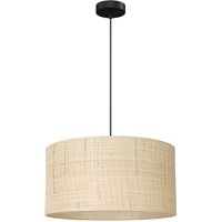 Runde Hängelampe Rattan Metall Ø40 cm E27 Schwarz Natur von Luminex