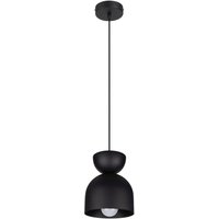 Runde Hängelampe Schwarz Metall E27 Ø17 cm Zeitlos von Belis