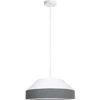 Runde Hängelampe Stoff Weiß Grau E27 Ø45 cm blendarm von Belis