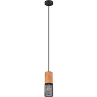 Runde Pendelleuchte Holz Metall Ø10 cm E27 wohnlich von Trio