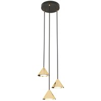 Runde Pendelleuchte Metall Ø20 cm GX53 in Schwarz Gold von Emibig