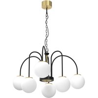 Runde Pendelleuchte in Messing Schwarz Weiß E14 Ø65 cm von Luminex
