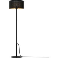 Runde Stehleuchte in Schwarz Gold 150 cm groß Metall von Luminex