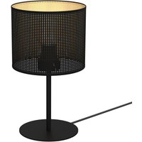Runde Tischlampe Metall E27 34 cm hoch in Schwarz Gold von Luminex