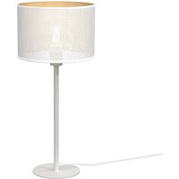 Runde Tischlampe in Weiß Gold E27 56 cm groß Metall von Luminex