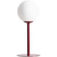 Runde Tischleuchte Rot Metall H:35 cm E14 Glas blendarm von ALDEX