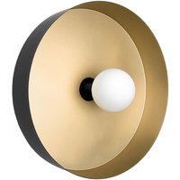 Runde Wandleuchte Schwarz Gold Ø 40 cm aus Messing Eisen von Ghidini Giovanni Battista