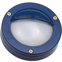 Runde Wandleuchte außen Messing Glas D: 14 cm IP64 Blau von Lido Light Fixture Man. LTD